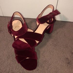 Wine Red velvet J Crew heels
